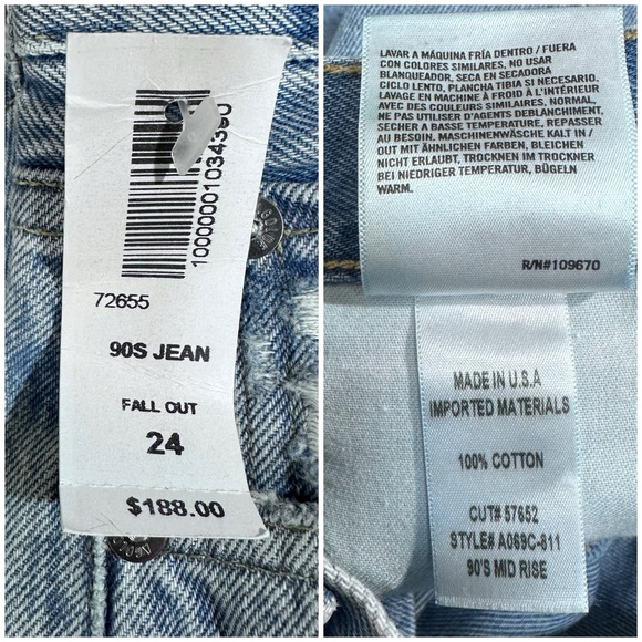 AGOLDE 90’s Mid-Rise Loose Fit Jeans in Fall Out Wash NWT [590] - Picture 14 of 14